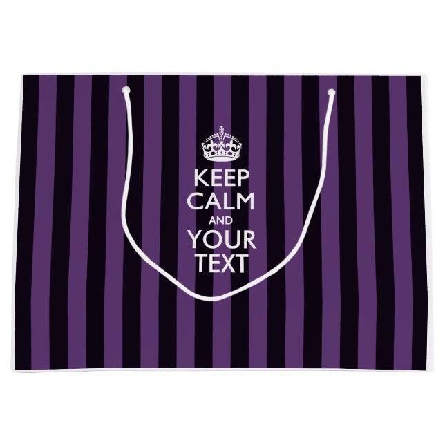 Personalized KEEP CALM AND Your Creative Text Large Gift Bag (Front)