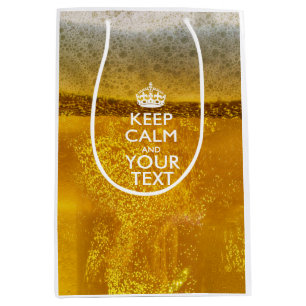 Personalized KEEP CALM AND Your Creative Text Medium Gift Bag