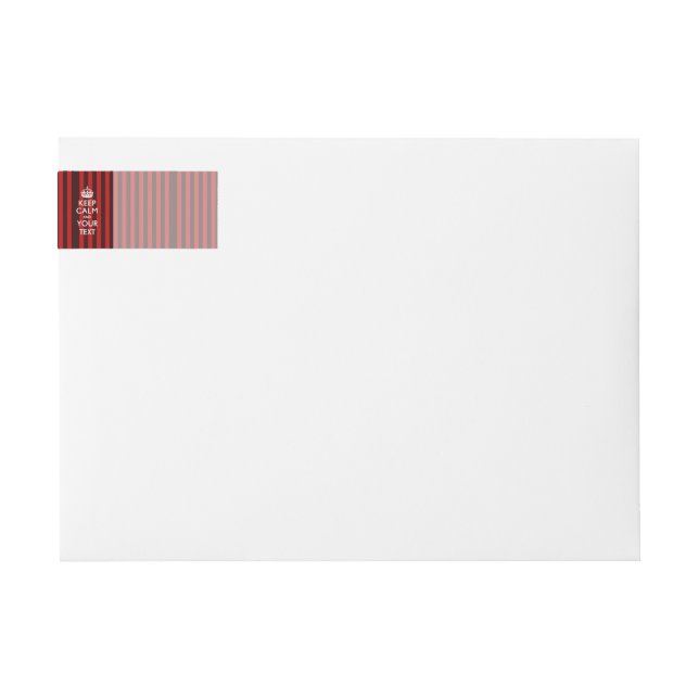 Personalized KEEP CALM AND Your Creative Text Red Wrap Around Label (Front)