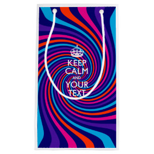 Personalized KEEP CALM AND Your Creative Text Small Gift Bag