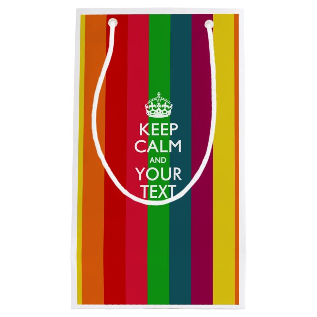 Personalized KEEP CALM AND Your Creative Text Small Gift Bag (Front)