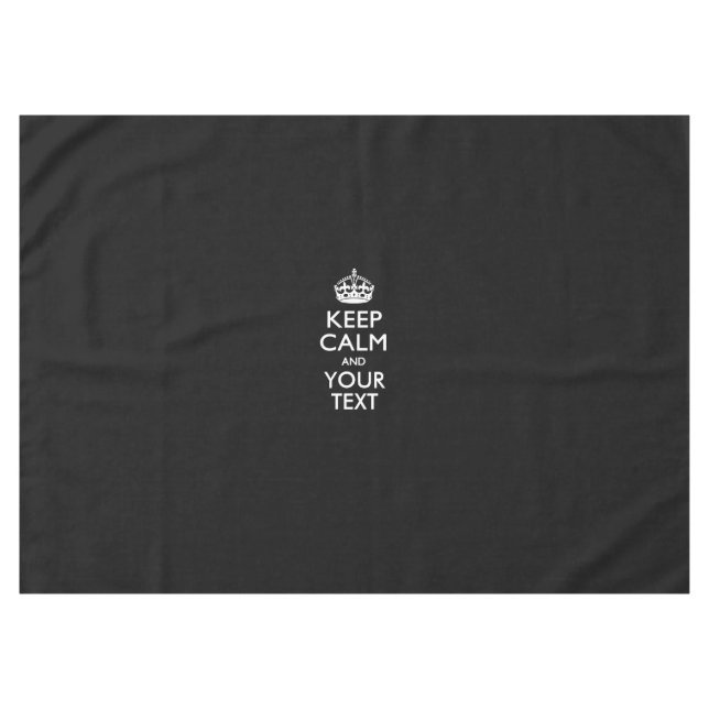 Personalized KEEP CALM AND Your Creative Text Tablecloth (Front (Horizontal))
