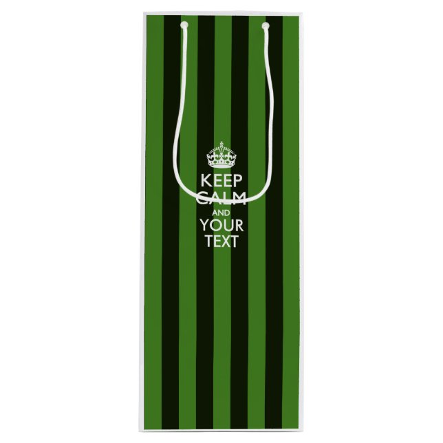 Personalized KEEP CALM AND Your Creative Text Wine Gift Bag (Front)