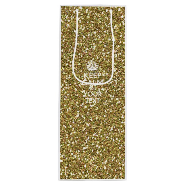 Personalized KEEP CALM AND Your Creative Text Wine Gift Bag (Front)