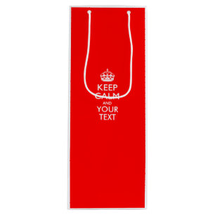 Personalized KEEP CALM AND Your Creative Text Wine Gift Bag