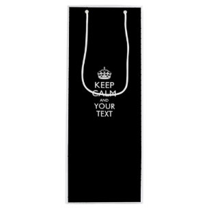 Personalized KEEP CALM AND Your Creative Text Wine Gift Bag