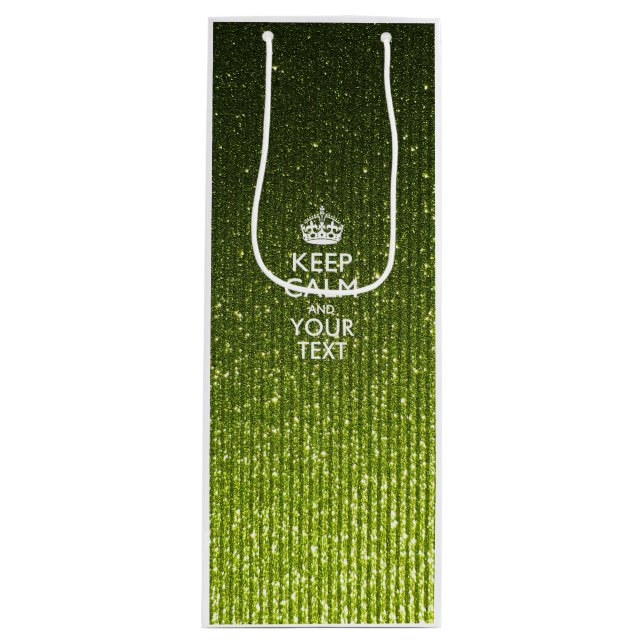 Personalized KEEP CALM AND Your Creative Text Wine Gift Bag (Front)