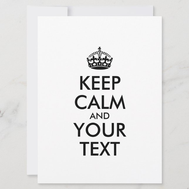 Personalized KEEP CALM and YOUR TEXT (Front)