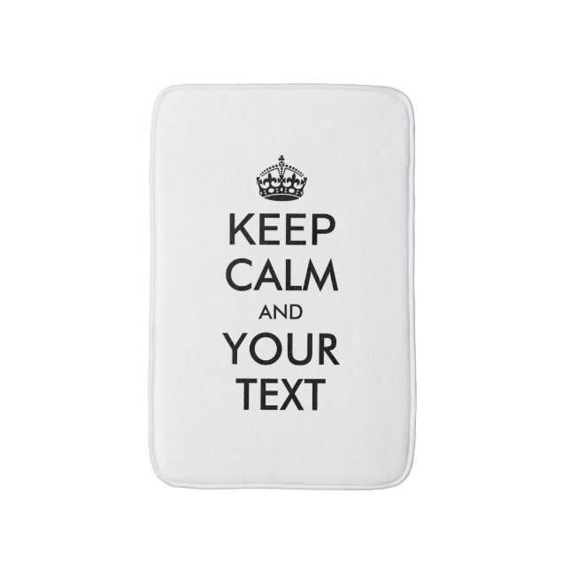 Personalized KEEP CALM and YOUR TEXT Bathroom Mat (Front Vertical)