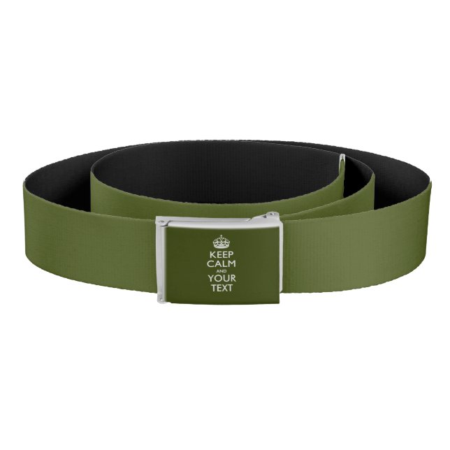 Personalized KEEP CALM AND Your Text Belt (Coil)