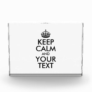 Personalized KEEP CALM and YOUR TEXT - black Award