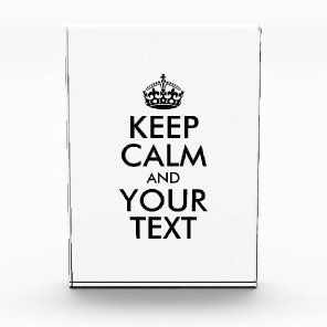 Personalized KEEP CALM and YOUR TEXT - black Award