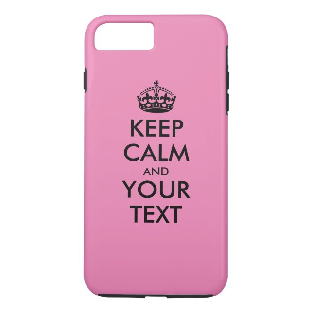 Personalized KEEP CALM and YOUR TEXT - black words Case-Mate iPhone Case (Back)
