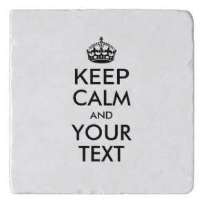 Personalized KEEP CALM and YOUR TEXT - black words Trivet