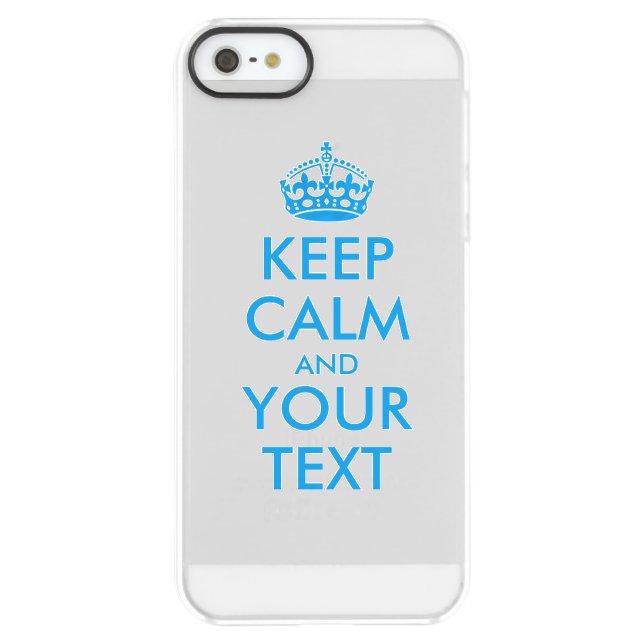 Personalized KEEP CALM and YOUR TEXT - blue words Uncommon iPhone Case (Back)