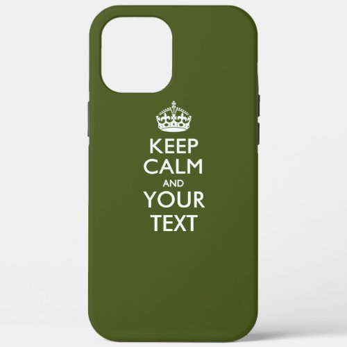 Personalized KEEP CALM AND Your Text iPhone 12 Pro Max Case