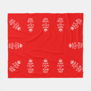 Personalized Keep Calm And Your Text Coral Fleece Blanket