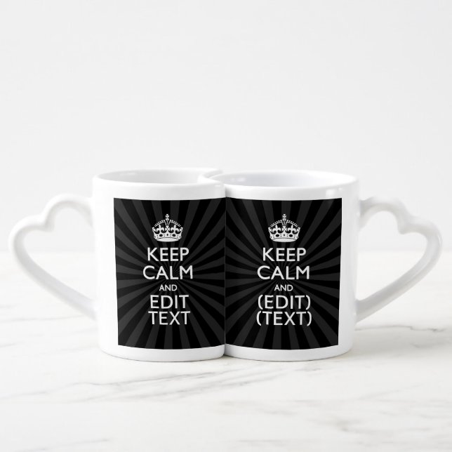 Personalized KEEP CALM and your text Creative Coffee Mug Set (Back Nesting)