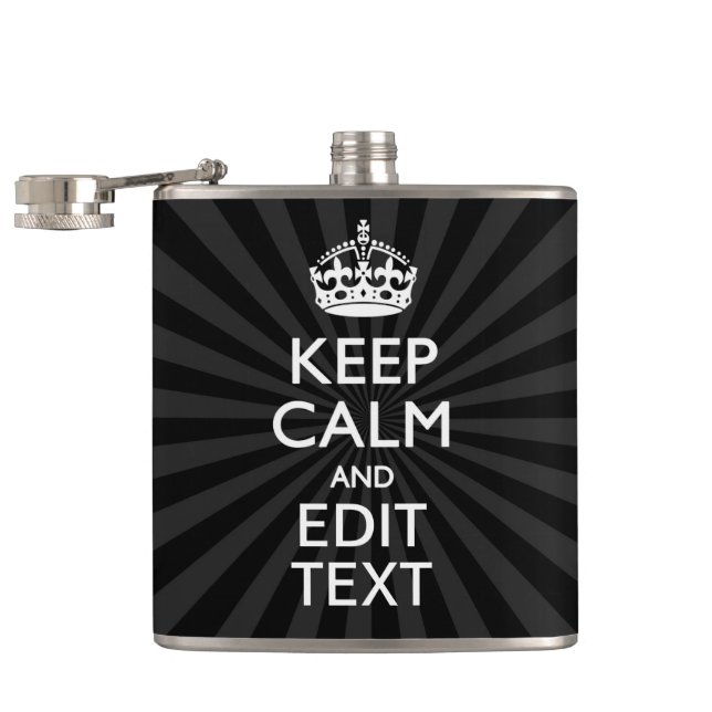 Personalized KEEP CALM and your text Creative Flask (Opened)