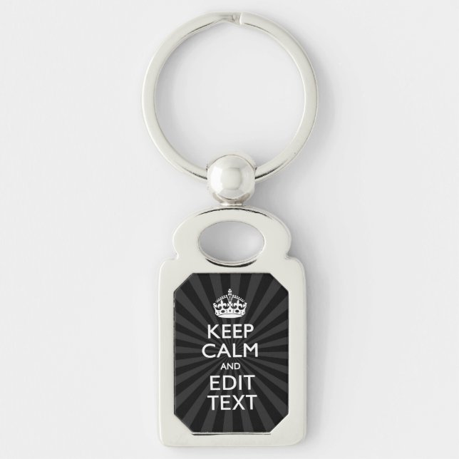 Personalized KEEP CALM and your text Creative Keychain (Front)