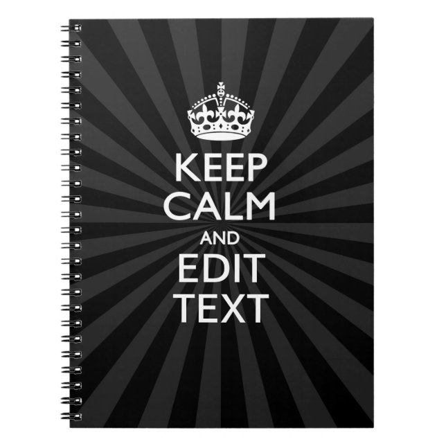 Personalized KEEP CALM and your text Creative Notebook (Front)