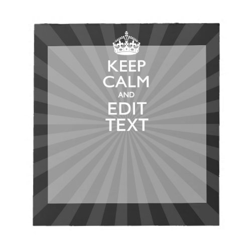 Personalized KEEP CALM and your text Creative Notepad