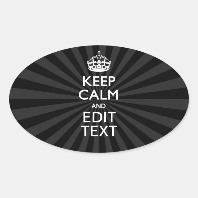 Personalized KEEP CALM and your text Creative Oval Sticker (Front)