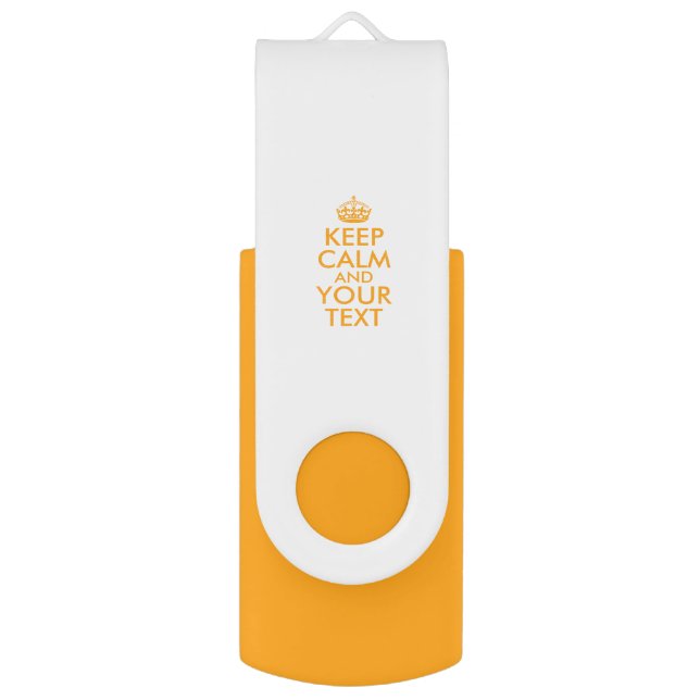 Personalized KEEP CALM and YOUR TEXT Flash Drive (Front Vertical)