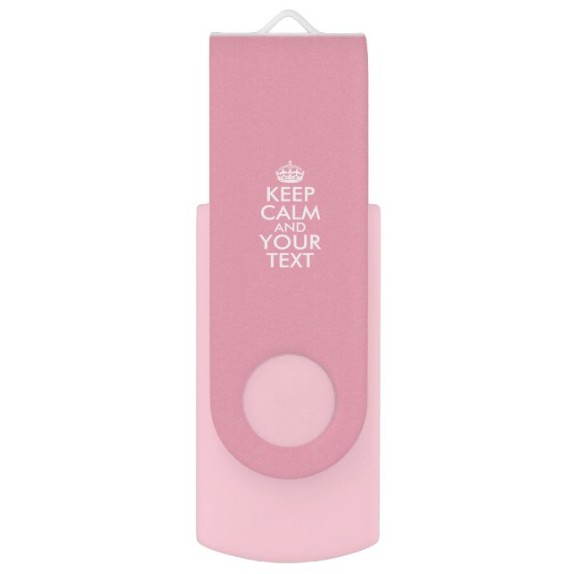 Personalized KEEP CALM and YOUR TEXT Flash Drive (Front Vertical)