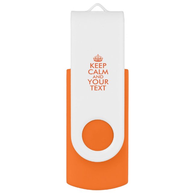 Personalized KEEP CALM and YOUR TEXT Flash Drive (Front Vertical)