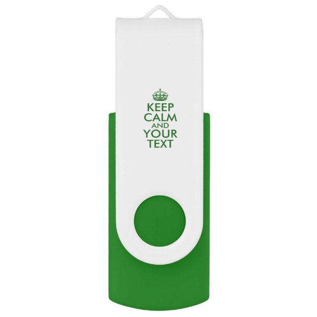 Personalized KEEP CALM and YOUR TEXT Flash Drive (Front Vertical)