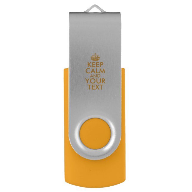 Personalized KEEP CALM and YOUR TEXT Flash Drive (Front Vertical)