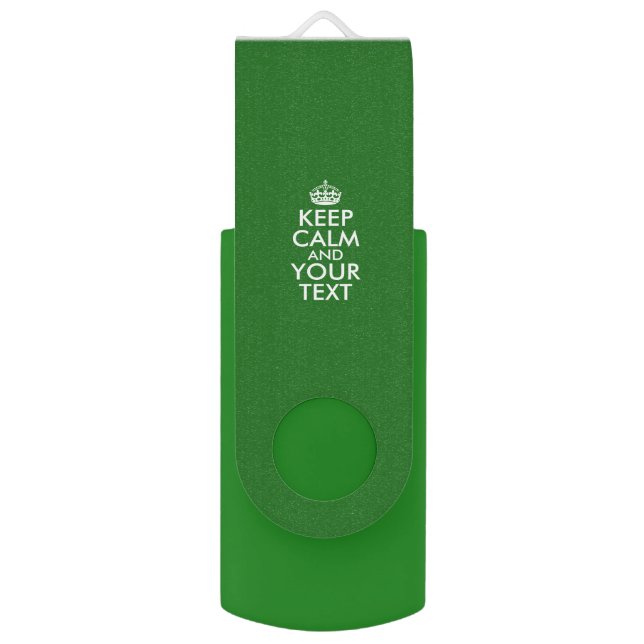 Personalized KEEP CALM and YOUR TEXT Flash Drive (Front Vertical)