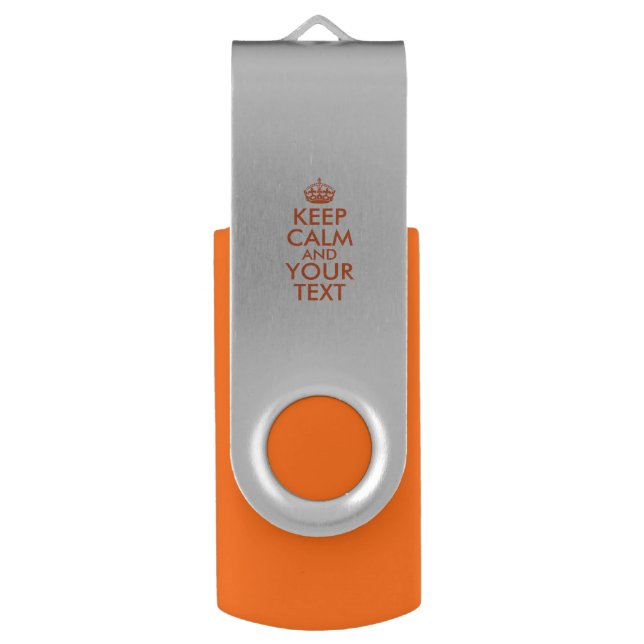 Personalized KEEP CALM and YOUR TEXT Flash Drive (Front Vertical)