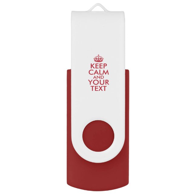 Personalized KEEP CALM and YOUR TEXT Flash Drive (Front Vertical)