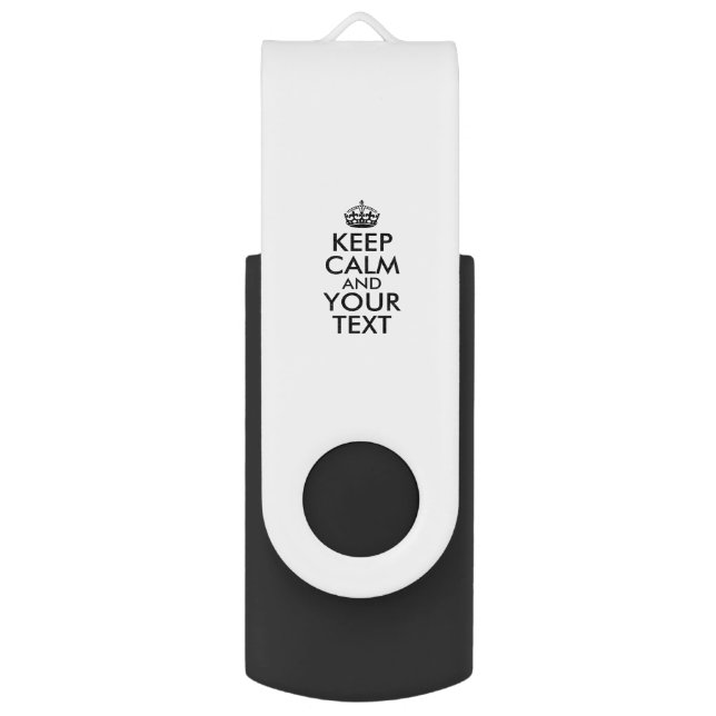 Personalized KEEP CALM and YOUR TEXT Flash Drive (Front Vertical)