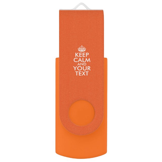 Personalized KEEP CALM and YOUR TEXT Flash Drive (Front Vertical)