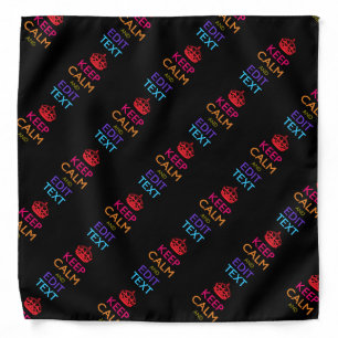 Personalized KEEP CALM AND Your Text for Cool Gift Bandana