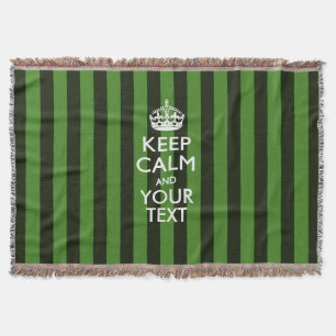 Personalized Keep Calm and Your Text for Cool Gift Throw Blanket