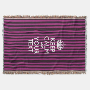 Personalized Keep Calm and Your Text for Cool Gift Throw Blanket