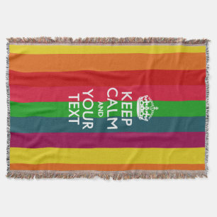 Personalized Keep Calm and Your Text for Cool Gift Throw Blanket