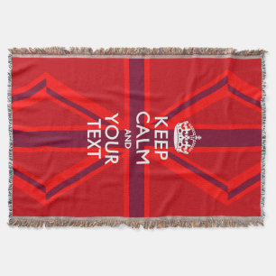 Personalized Keep Calm and Your Text for Cool Gift Throw Blanket