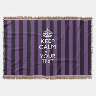 Personalized Keep Calm and Your Text for Cool Gift Throw Blanket
