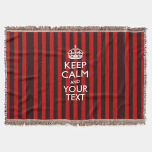 Personalized Keep Calm and Your Text for Cool Gift Throw Blanket