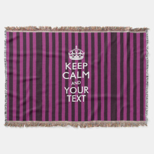 Personalized Keep Calm and Your Text for Cool Gift Throw Blanket