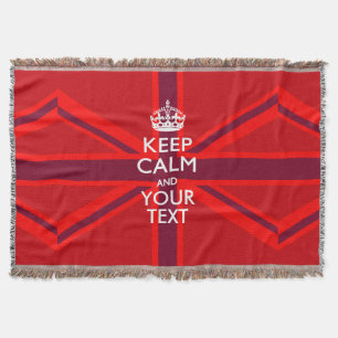 Personalized Keep Calm and Your Text for Cool Gift Throw Blanket
