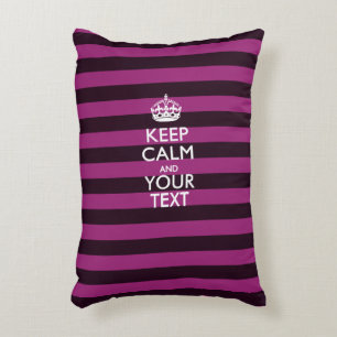 Personalized KEEP CALM AND Your Text for Hot Pink Accent Pillow