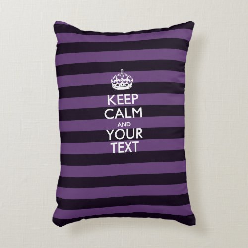 Personalized KEEP CALM AND Your Text for Purple Accent Pillow