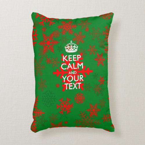 Personalized KEEP CALM AND Your Text for Teal Decorative Pillow