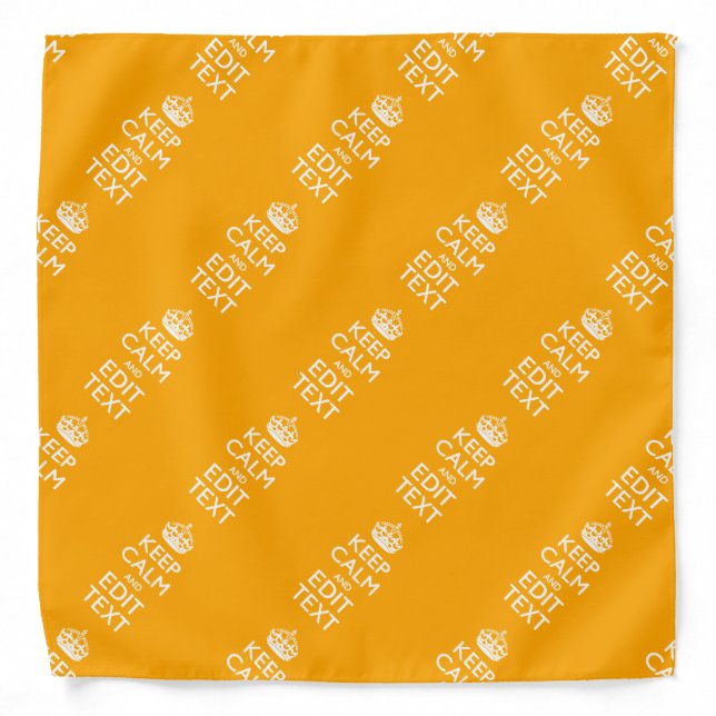 Personalized KEEP CALM AND Your Text for Yellow Bandana (Front)